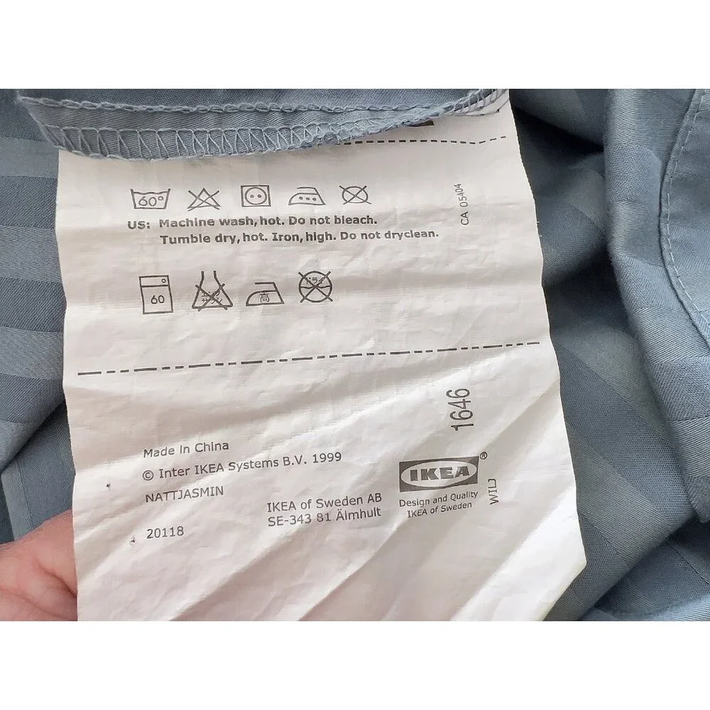 Ikea NATTJASMIN Queen - Full Duvet Cover 60% Cotton 40% Lyocell Blue-Green